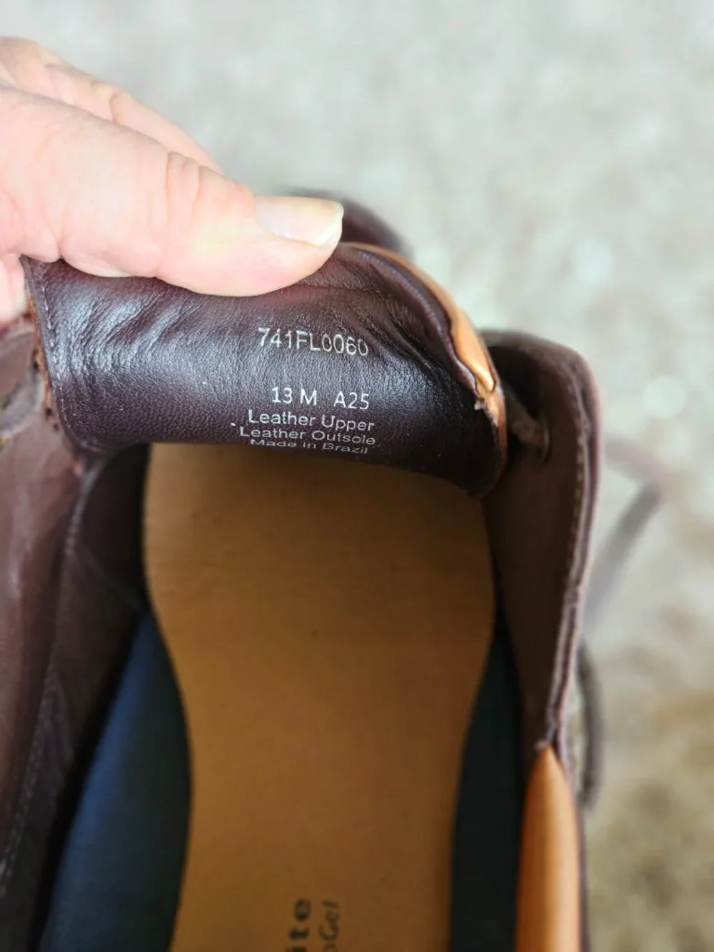 Men's Brown Leather Boat Shoes Tan Collar Waterproof Leather Mens Size 13M